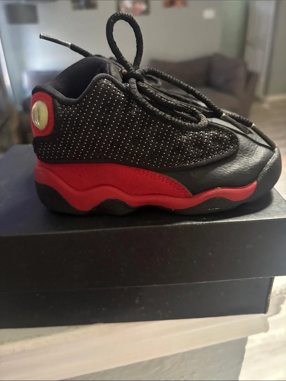 Jordan Kids Black and Red Mini Basketball Sneakers